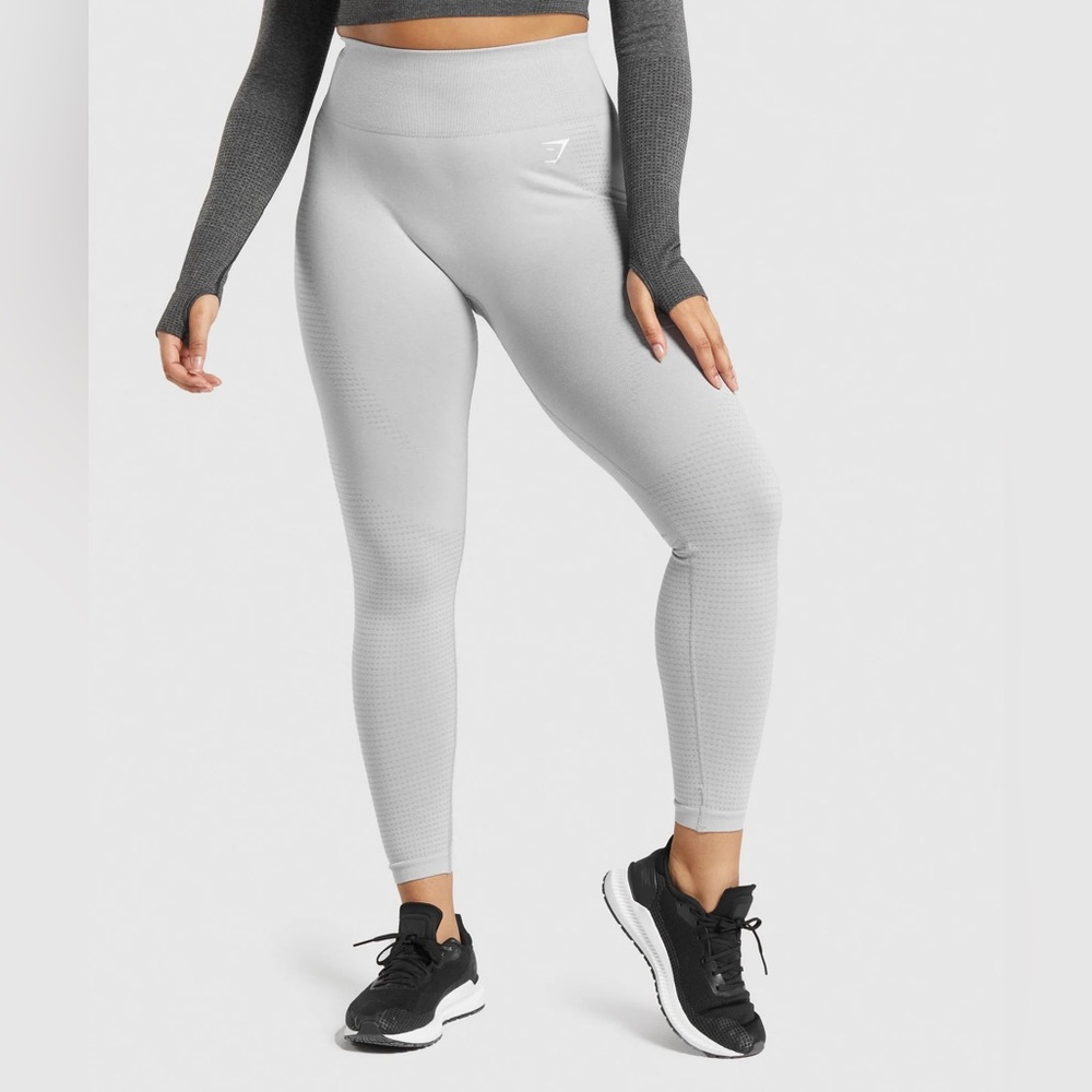 Gymshark Light Gray High-Waisted Seamless Leggings